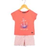 Ensemble Pyjama Fille Corail : T-shirt Imprimé et Short à Volants 2 Ensemble Pyjama Fille Corail : T-shirt Imprimé et Short à Volants -Terredemarins prod 4118 pyjama rose corail noura 666x812 fc7ea0111e0b