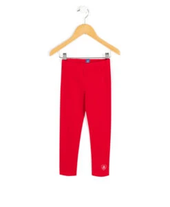 Legging Long Rouge pour Fille - Confort Quotidien et Taille Élastiquée