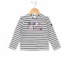 Girls' Long Sleeve Striped Jersey Tee with Ruffled Shoulders 1 Girls' Long Sleeve Striped Jersey Tee with Ruffled Shoulders -Terredemarins prod 4226 tee shirt ml fond naturel raye indigo biani 666x812 fc7ea0111e0b