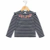 Girls' Long Sleeve Striped T-Shirt with Ruffled Shoulders - Indigo & Pink -Terredemarins prod 4232 tee shirt ml fond indigo raye rose biani t 666x812 fc7ea0111e0b