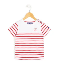 AQOI Marinière Garçon à Rayures Rouges et Blanches