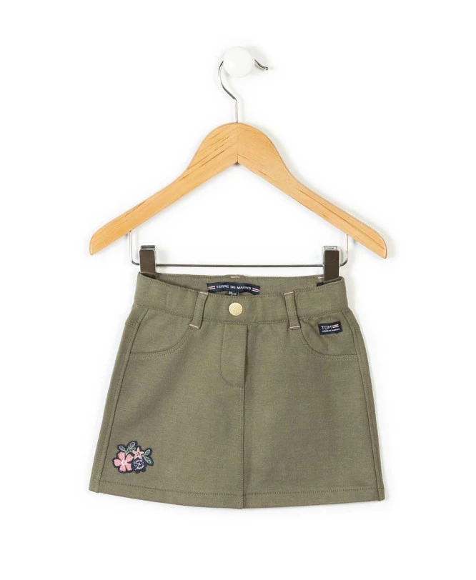 Jupe Courte Kaki Blanchi Bacaja pour Fille 3 Jupe Courte Kaki Blanchi Bacaja pour Fille