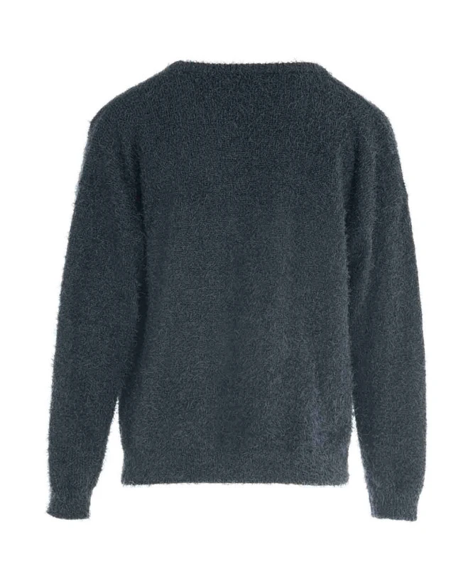 Gilet en Maille à Poils Longs Bleu Nuit pour Femme 5 Gilet en Maille à Poils Longs Bleu Nuit pour Femme – Image 3