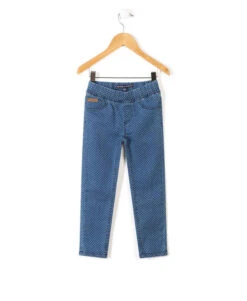 Jean Fille à Imprimé Étoiles avec Taille Élastiquée et Ajustable