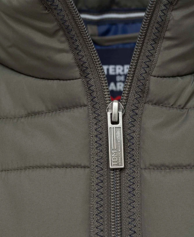 Doudoune Sans Manches Matelassée Kaki Foncé pour Homme 5 Doudoune Sans Manches Matelassée Kaki Foncé pour Homme – Image 3