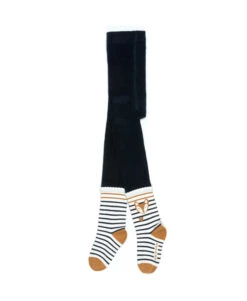 Collant en Tricot Bleu Marine à Effet Chaussettes pour Fille