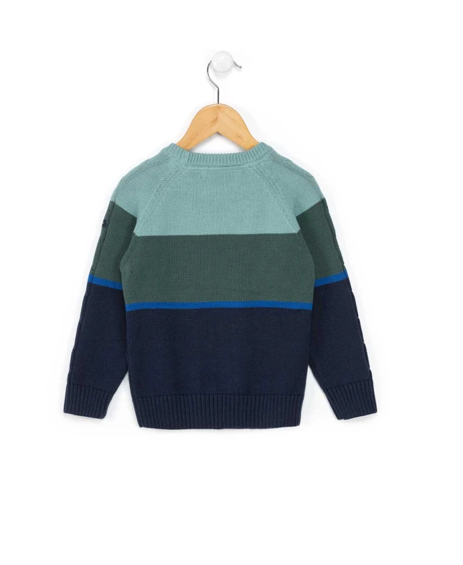 Pull Rayé en Maille Torsadée pour Garçon - 100% Coton Doux 4 Pull Rayé en Maille Torsadée pour Garçon - 100% Coton Doux – Image 2