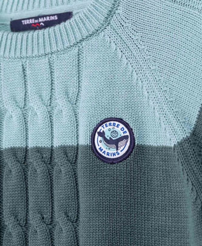 Pull Rayé en Maille Torsadée pour Garçon - 100% Coton Doux 5 Pull Rayé en Maille Torsadée pour Garçon - 100% Coton Doux – Image 3