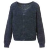 Gilet Femme Bleu Marine Chic à Fils Métallisés et Col V -Terredemarins prod 4805 cardigan tricot indigo tokaina 666x812 fc7ea0111e0b