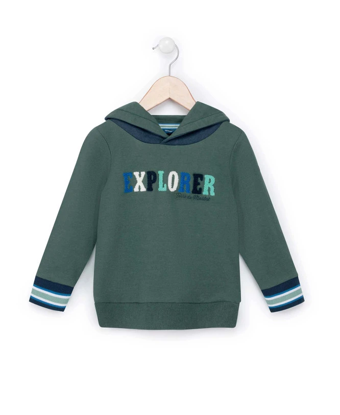 Sweat à Capuche BARAMI Vert Foncé en Molleton Doux pour Garçon 3 Sweat à Capuche BARAMI Vert Foncé en Molleton Doux pour Garçon