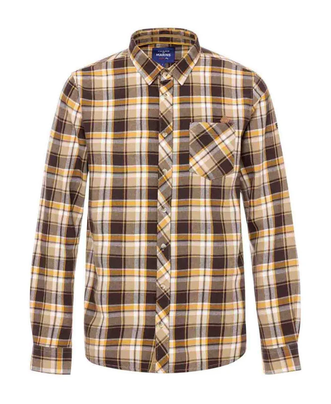 Chemise à Carreaux Marron Homme - Style Casual et Confort 4 Chemise à Carreaux Marron Homme - Style Casual et Confort – Image 2