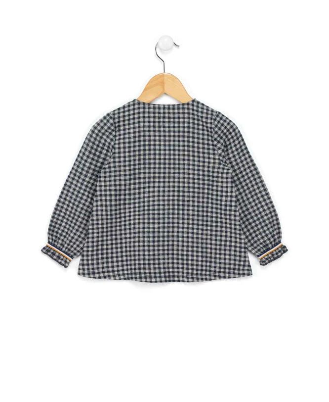 Blouse Fille en Gaze de Coton à Carreaux Vichy - Confortable & Chic 4 Blouse Fille en Gaze de Coton à Carreaux Vichy - Confortable & Chic – Image 2
