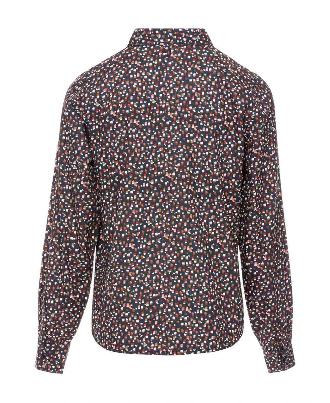 Chemisier Fluide Imprimé à Manches Longues et Détails Dorés 4 Chemisier Fluide Imprimé à Manches Longues et Détails Dorés – Image 2