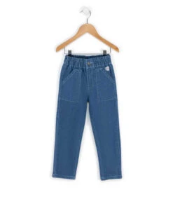 Jean Fille Taille Haute avec Taille Élastiquée - Confortable et Pratique