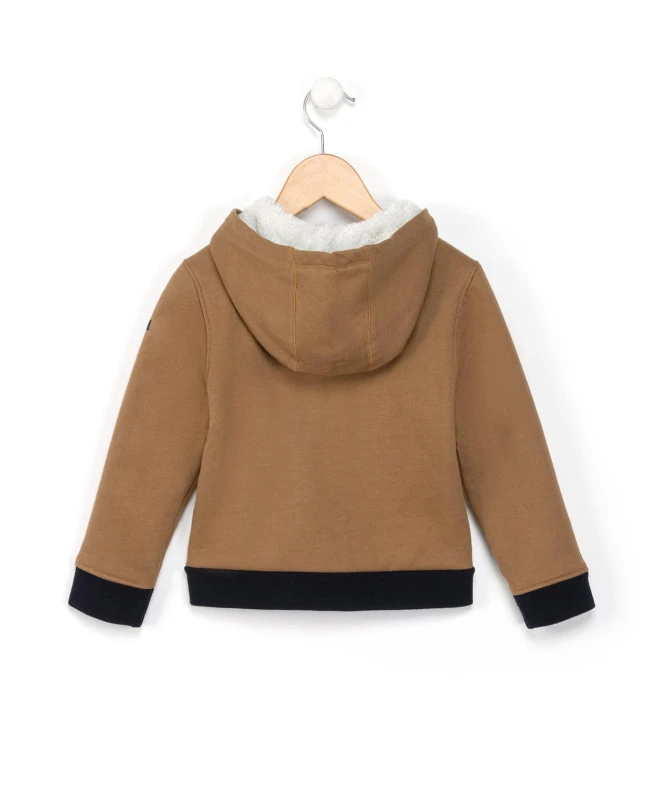 Veste à Capuche en Molleton Camel pour Garçon avec Doublure Fourrure 4 Veste à Capuche en Molleton Camel pour Garçon avec Doublure Fourrure – Image 2