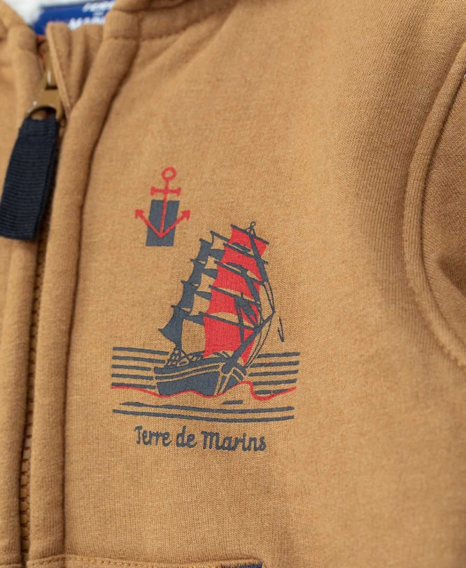 Veste à Capuche en Molleton Camel pour Garçon avec Doublure Fourrure 5 Veste à Capuche en Molleton Camel pour Garçon avec Doublure Fourrure – Image 3