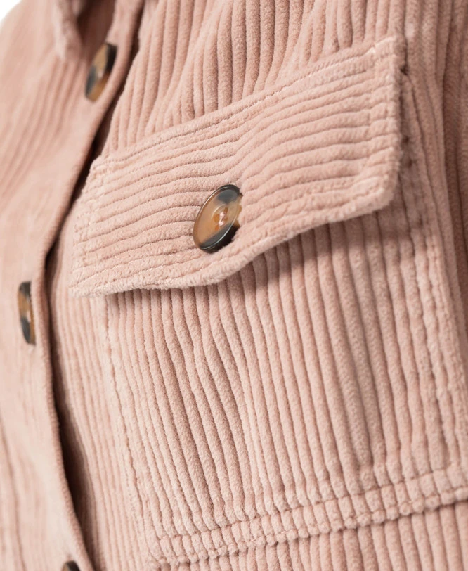 Surchemise en Velours Côtelé Rose pour Femme - Veste Casual Chic 6 Surchemise en Velours Côtelé Rose pour Femme - Veste Casual Chic – Image 4
