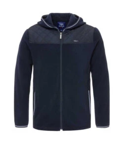 Veste Polaire Homme à Capuche Bleu Marine - Confort Matelassé et Style Hybride