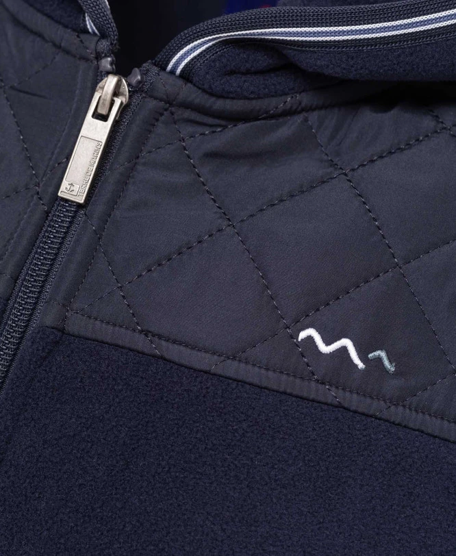 Veste Polaire Homme à Capuche Bleu Marine - Confort Matelassé et Style Hybride 5 Veste Polaire Homme à Capuche Bleu Marine - Confort Matelassé et Style Hybride – Image 3