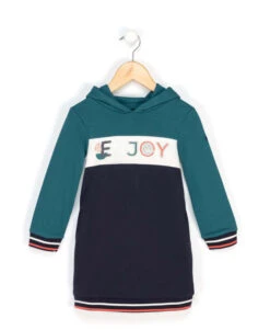 CIFLORA Robe Sweat à Capuche pour Fille - Bleu Indigo