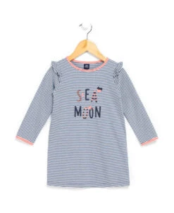 Chemise de Nuit Fille à Rayures avec Froufrous - Confort et Douceur