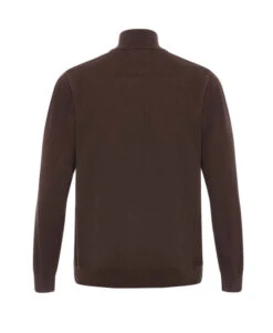 Gilet Zippé Marron pour Homme à Col Montant et Maille Reliefée -Terredemarins prod 5286 cardigan tricot chocolat itaro 666x812 fc7ea0111e0b
