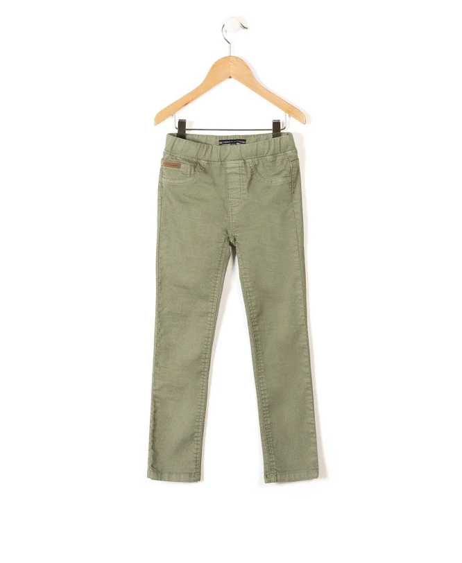 Jean Kaki Blanchi pour Fille - Confort Stretch et Taille Ajustable 3 Jean Kaki Blanchi pour Fille - Confort Stretch et Taille Ajustable