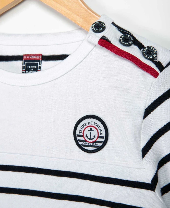 Marinière Authentique pour Bébé Garçon - Style Marin Classique 6 Marinière Authentique pour Bébé Garçon - Style Marin Classique – Image 4