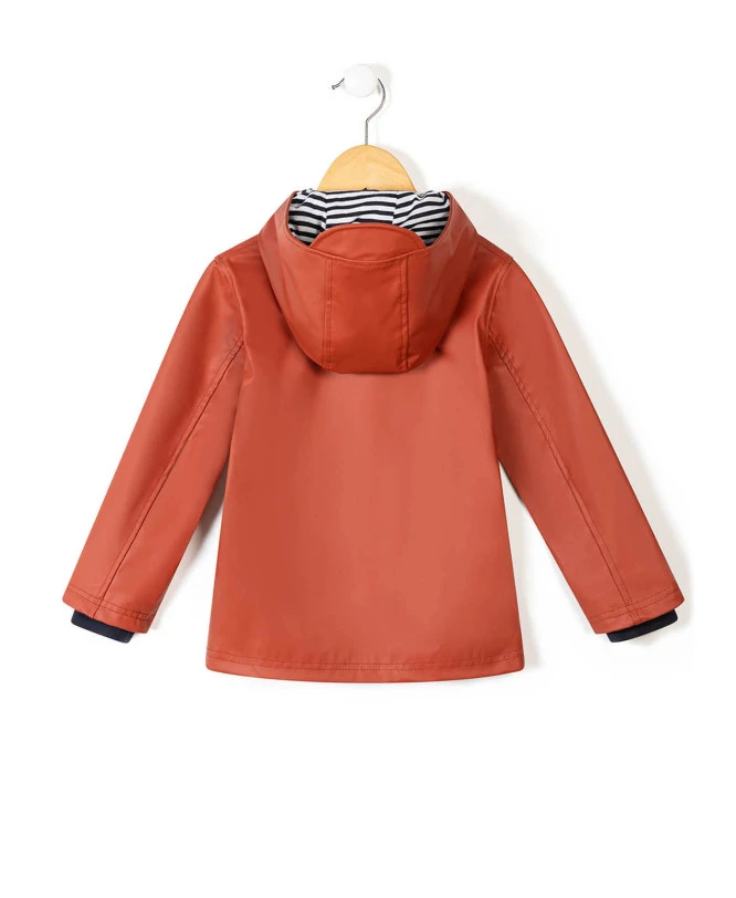 Ciré Garçon Rouge Brique Imperméable à Capuche Doublé 4 Ciré Garçon Rouge Brique Imperméable à Capuche Doublé – Image 2