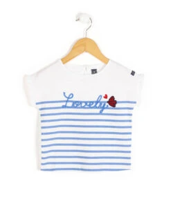 Girls' Optic White Short Sleeve Ruffle T-Shirt - Easy Dressing Design