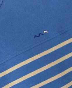 Marinière Homme à Manches Courtes en Coton Certifié OEKOTEX - Bleu et Beige 7 Marinière Homme à Manches Courtes en Coton Certifié OEKOTEX - Bleu et Beige -Terredemarins prod 5731 mariniere mc fond bleu raye sable gaspar 666x812 fc7ea0111e0b