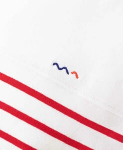 Marinière Homme à Manches Courtes Rayée Blanc et Rouge -Terredemarins prod 5734 mariniere mc fond blanc raye rouge gaspar 666x812 fc7ea0111e0b