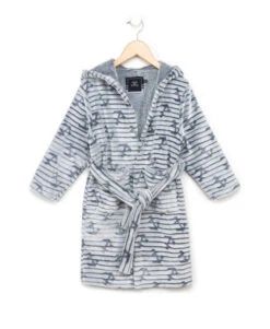 Robe de Chambre Grise à Capuche pour Garçon - Ultra Douce et Chaude