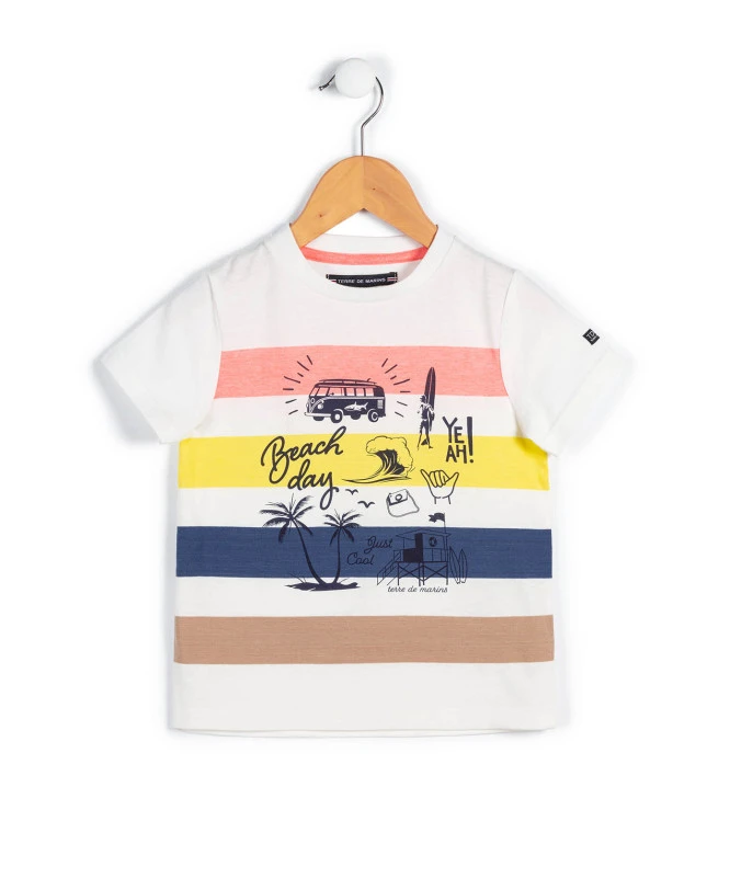 ELTICO Boys' Multicolored Striped Graphic T-Shirt 3 ELTICO Boys' Multicolored Striped Graphic T-Shirt