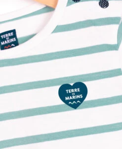 Pobati Marinière Fille à Rayures Vert d'Eau et Naturel -Terredemarins prod 5884 mariniere ml fd naturel raye vert d eau pobati 666x812 fc7ea0111e0b