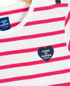 Marinière Fille Manches Courtes Rose et Blanc - Coton Recyclé et Confortable 7 Marinière Fille Manches Courtes Rose et Blanc - Coton Recyclé et Confortable -Terredemarins prod 5887 mariniere mc fd naturel ry rose hibiscus pobati bis 666x812 fc7ea0111e0b