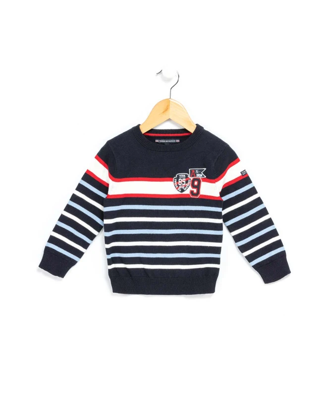Pull Marin à Rayures Multicolores pour Garçon - Tricot Doux et Confortable 3 Pull Marin à Rayures Multicolores pour Garçon - Tricot Doux et Confortable
