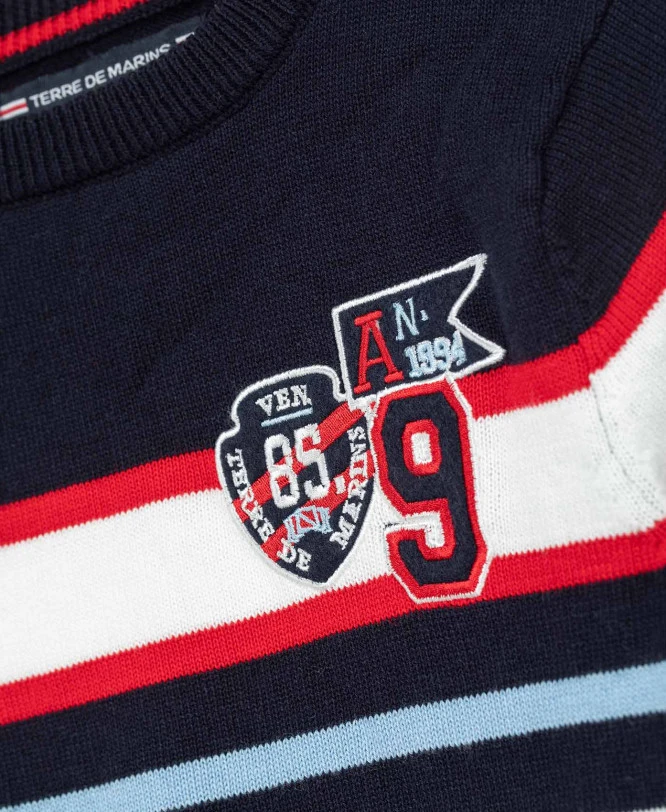 Pull Marin à Rayures Multicolores pour Garçon - Tricot Doux et Confortable 5 Pull Marin à Rayures Multicolores pour Garçon - Tricot Doux et Confortable – Image 3