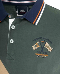 Polo Manches Longues en Coton à Rayures Obliques pour Homme 7 Polo Manches Longues en Coton à Rayures Obliques pour Homme -Terredemarins prod 606 polo ml vert bouteille bleu indigo lorens 666x812 fc7ea0111e0b