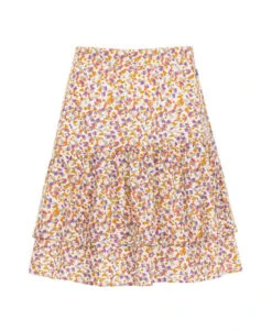 Jupe Courte à Volants pour Femme - Imprimé Multicolore Fluide