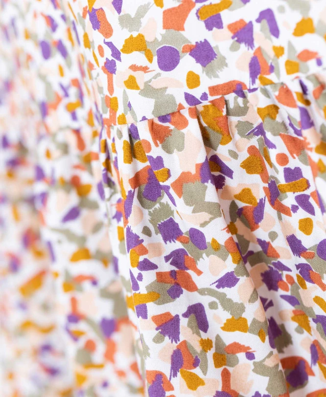 Jupe Courte à Volants pour Femme - Imprimé Multicolore Fluide 6 Jupe Courte à Volants pour Femme - Imprimé Multicolore Fluide – Image 4