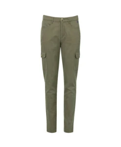 Pantalon Cargo Kaki Femme avec Taille Ajustable et Multi-poches