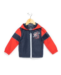 Coupe-vent Garçon Bicolore Marine et Rouge - Pliable et Pratique