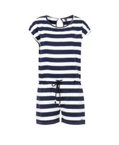 Combishort Femme Rayé Blanc et Indigo Gabare - Style Marin Chic