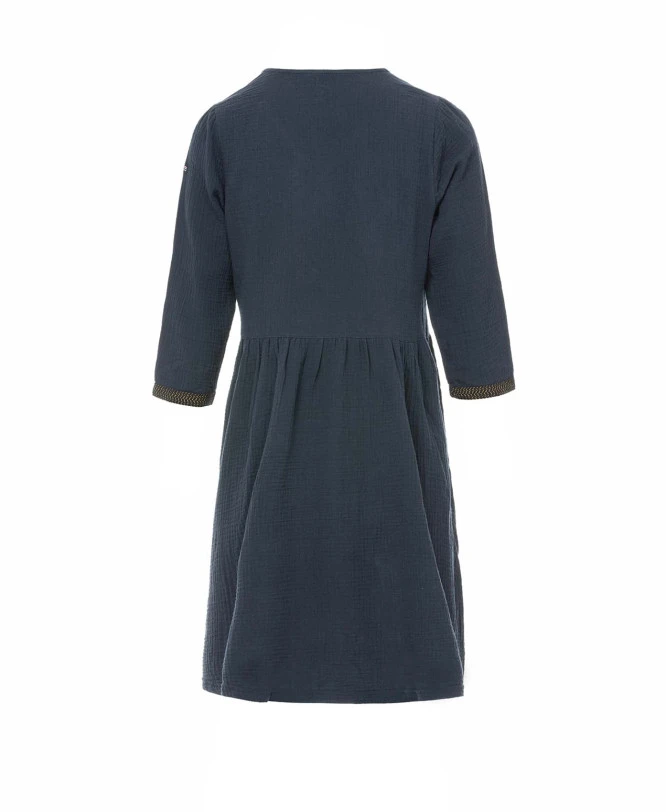 Robe en Gaze de Coton à Manches 3/4 - Élégance Naturelle et Légèreté 4 Robe en Gaze de Coton à Manches 3/4 - Élégance Naturelle et Légèreté – Image 2