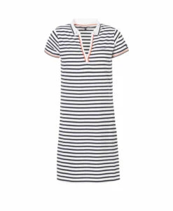 Robe Courte Rayée pour Femme en Maille Piquée Confortable