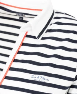 Robe Courte Rayée pour Femme en Maille Piquée Confortable -Terredemarins prod 6493 robe mc fond blanc raye indigo nyela 666x812 fc7ea0111e0b