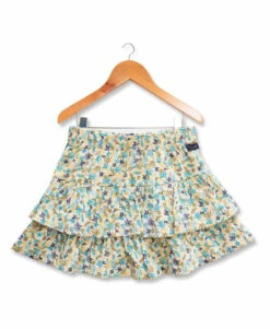 Jupe Courte à Volants Fille - Imprimé Multicolore et Confortable -Terredemarins prod 6611 jupe courte imprime fond grege robia 666x812 fc7ea0111e0b