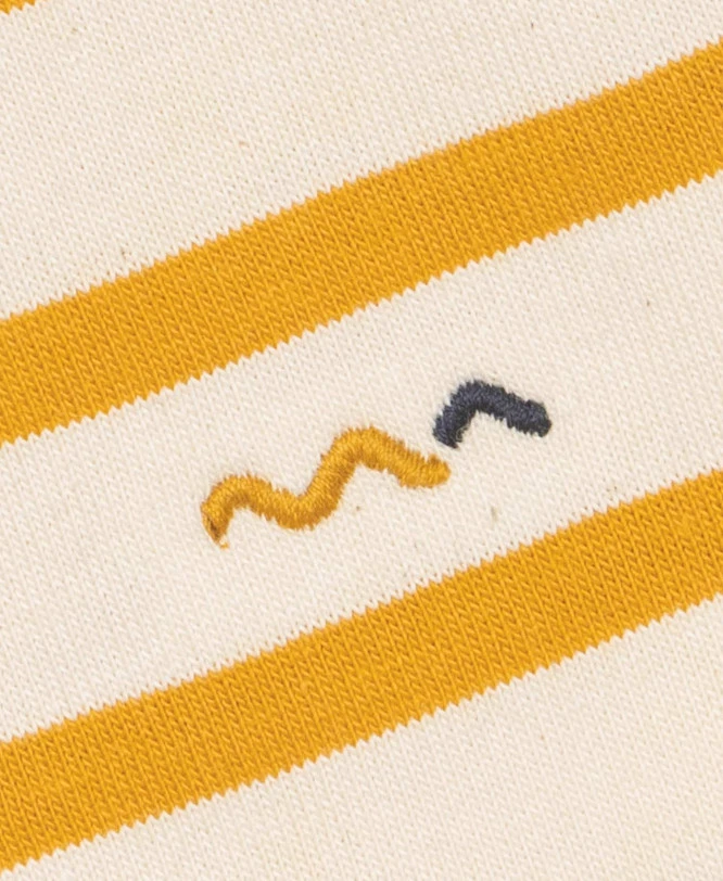 ECOGARK Marinière Garçon à Manches Courtes - Grège Rayé Jaune 5 ECOGARK Marinière Garçon à Manches Courtes - Grège Rayé Jaune – Image 3