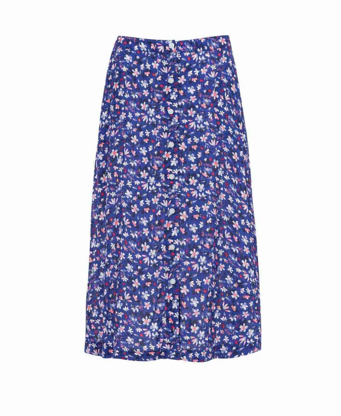 Jupe Mi-longue Fluide à Imprimé Floral et Fil Lurex Doré 4 Jupe Mi-longue Fluide à Imprimé Floral et Fil Lurex Doré – Image 2